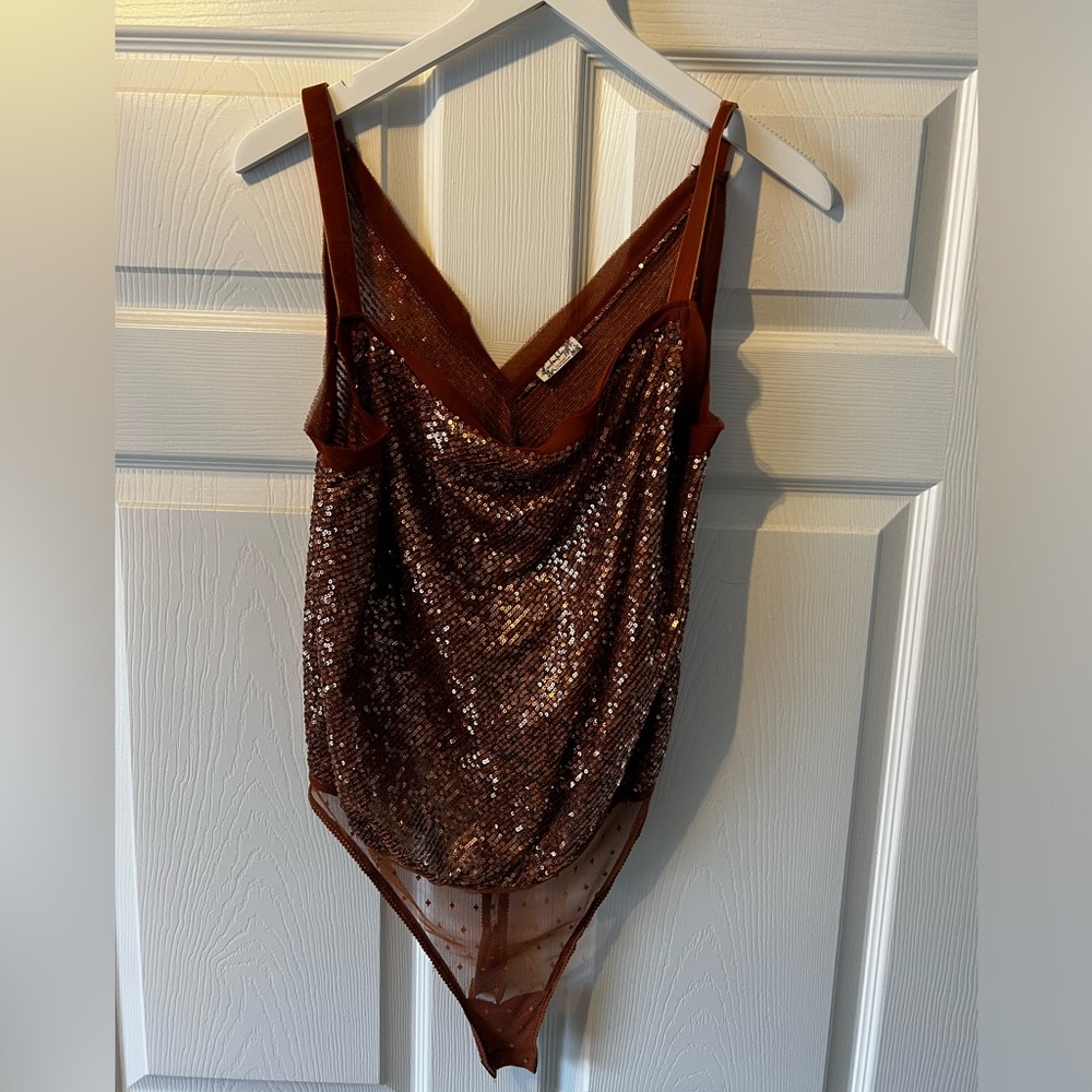 free people shimmer and shine body suit in sequin